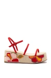Larroude Larroudé Gio Flatform Sandal In Red