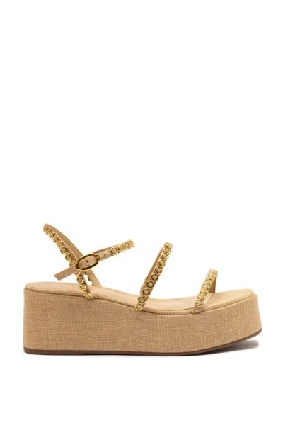 Larroude Larroudé Gio Milanina Flatform Sandal In Brown
