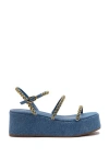 Larroude Women's Gio Milanina Platform Sandals In Blue