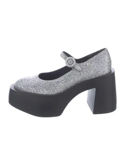 Pre-owned Larroude Glitter Pumps In Black