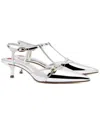 Larroude Grace Leather Pump Silv Silver In Metallic