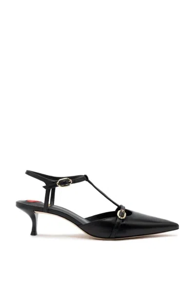 Larroude Grace Pump In Black Leather