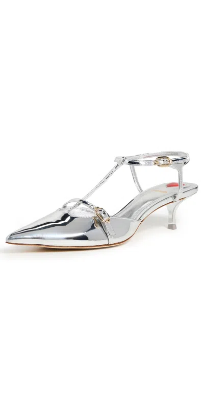 Larroude Grace Pumps Silver