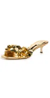 Larroude Greta Disco Metallic Confetti Slide Sandals In Gold