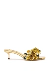 Larroude Greta Disco Metallic Confetti Slide Sandals In Gold