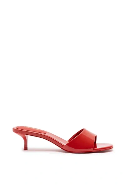 Larroude Greta Mule Heels In Scarlet