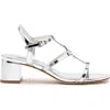 Larroude Women's Hana Block Heel Sandals In Silver