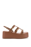 Larroude Harmony Slingback Platform Wedge Sandal In Brown