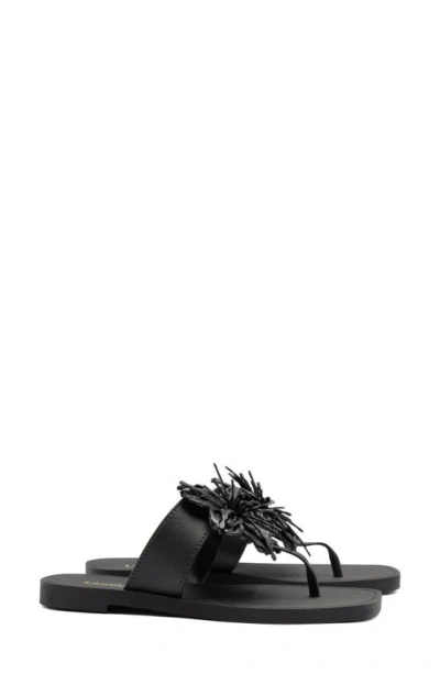 Larroude Hibiscus Sandal In Black