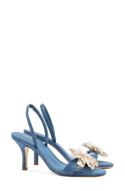 Larroude Hibiscus Slingback Sandal In Stone