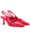 Larroude Ines Leather Pump In Red