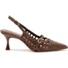 Larroude Women's Ines Macrame Pointed Pumps In Burnt Umber
