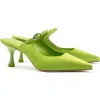 Larroude Women's Ines Pointed Toe Mules In Kiwi