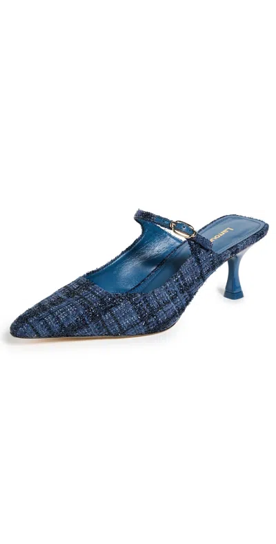 Larroude Ines Mules Marlin In Blue