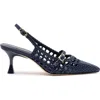 Larroude Larroudé Ines Macrame Pump In Navy