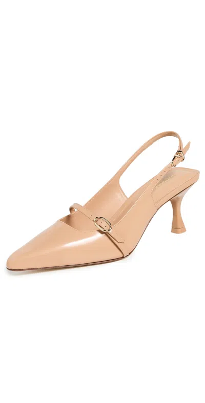 Larroude Ines Slingback Pumps Tan