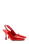 Larroude Larroudé Ins Hi Slingback Pointed Toe Pump In Scarlet