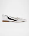 Larroude Blair Ballet Flats In Silver