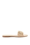 Larroude Ivy Broderie Slides Beige In Beige