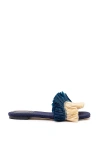 Larroude Ivy Fringe Flat In Blue