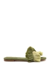Larroude Ivy Fringe Flat In Seaweed