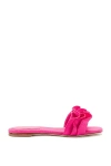 Larroude Larroudé Ivy Ruffle Raffia Slide Sandal In Pink