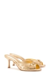 Larroude Women's Jasmine Flower Detail Mule Sandals In Gold