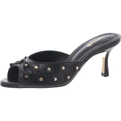 Larroude Jasmine Womens Applique Leather Mule Sandals In Multi