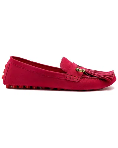 Larroude Larroudé Joy Leather Moccasin In Pink