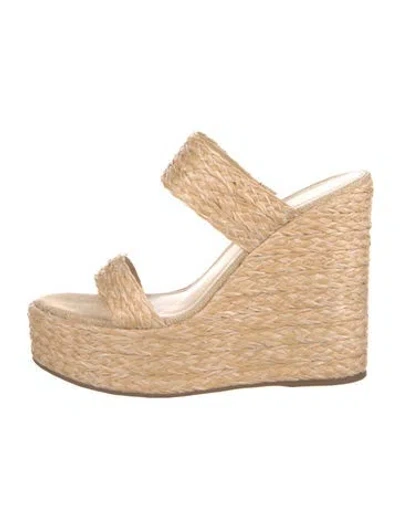 Pre-owned Larroude Jute Sandals In Neutrals