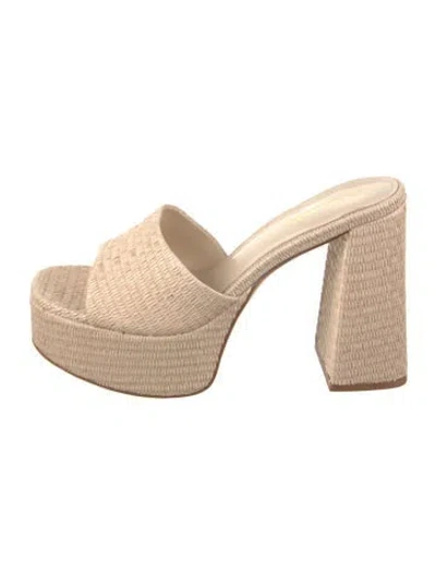 Pre-owned Larroude Jute Slides In Neutrals
