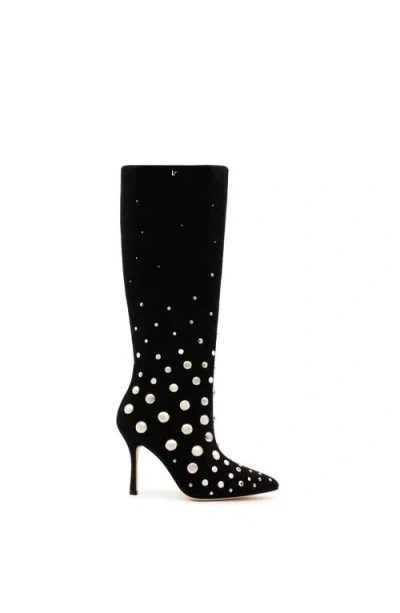 Larroude Women's Kate Studded Boots In Black