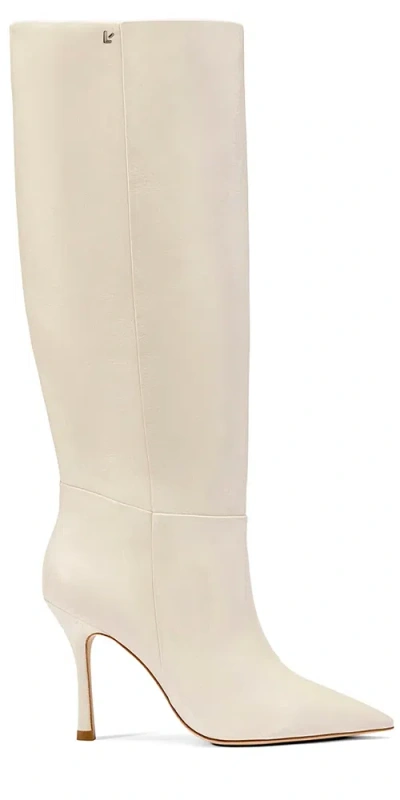 Larroude Kate Boot Ivory Leather In White