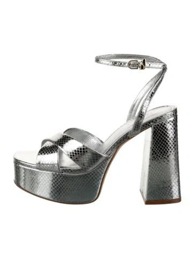 Pre-owned Larroude Leather Animal Print Sandals