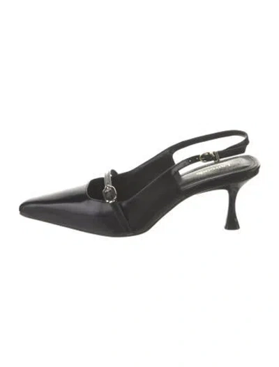 Pre-owned Larroude Leather In Black
