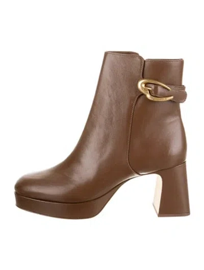 Pre-owned Larroude Leather Boots In Brown