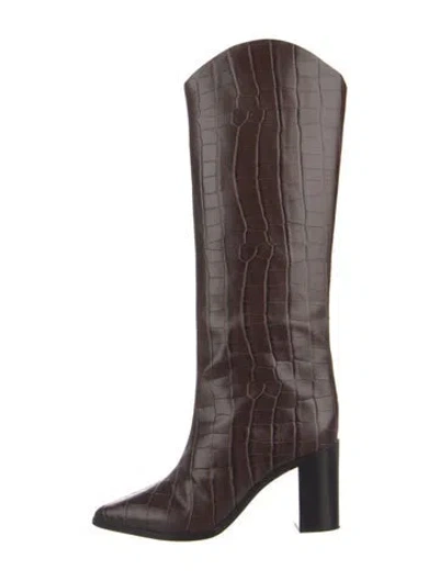 Pre-owned Larroude Leather Boots In Brown