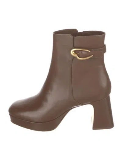 Pre-owned Larroude Leather Boots In Brown