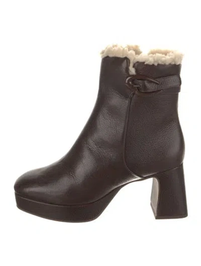 Pre-owned Larroude Leather Boots In Brown