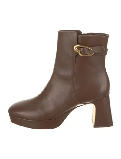 Pre-owned Larroude Leather Boots In Brown