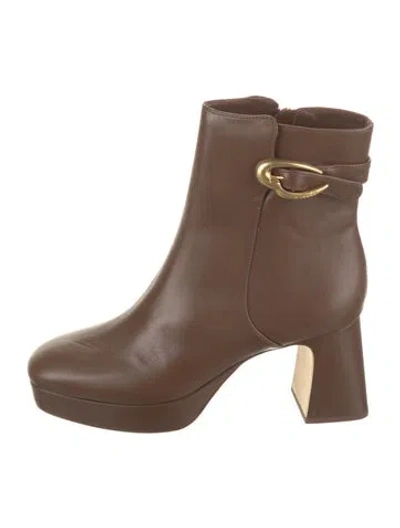 Pre-owned Larroude Leather Boots In Brown