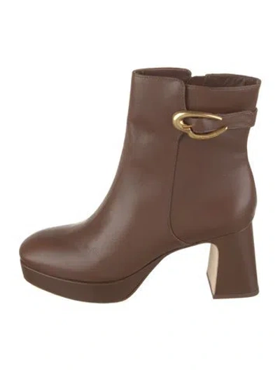 Pre-owned Larroude Leather Boots In Brown