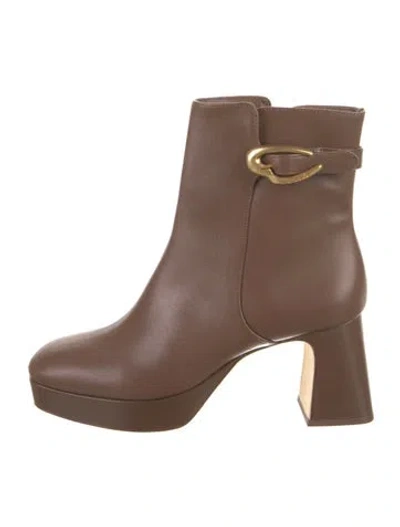 Pre-owned Larroude Leather Boots In Brown