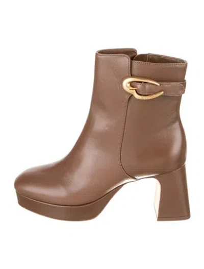 Pre-owned Larroude Leather Boots In Brown