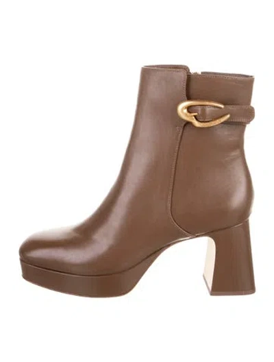 Pre-owned Larroude Leather Boots In Brown