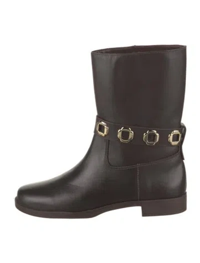 Pre-owned Larroude Leather Boots In Brown
