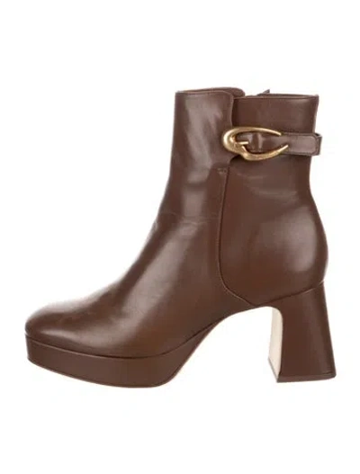 Pre-owned Larroude Leather Boots In Brown