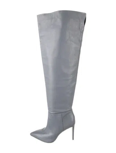 Pre-owned Larroude Leather Boots In Gray