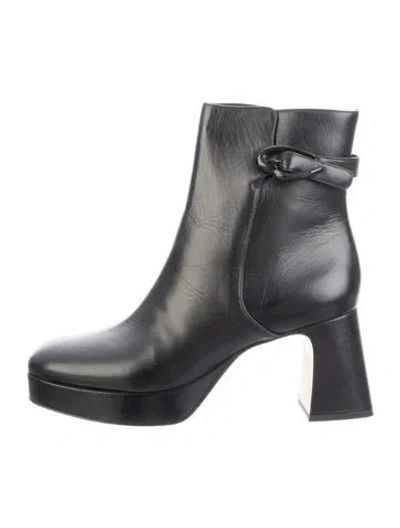 Pre-owned Larroude Leather Boots In Gray