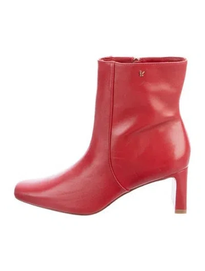 Pre-owned Larroude Leather Boots In Red